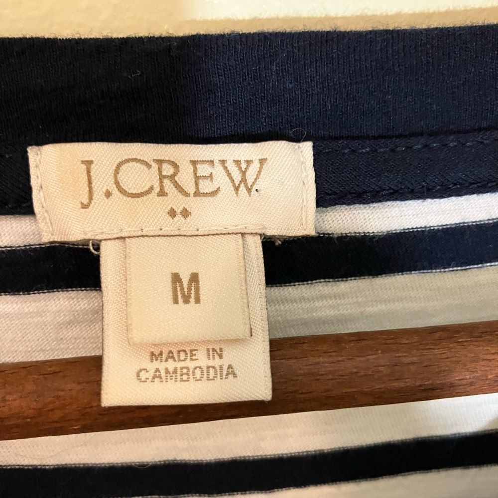 J.Crew navy and white striped midi dress, excellent condition, size M - Picture 3 of 3